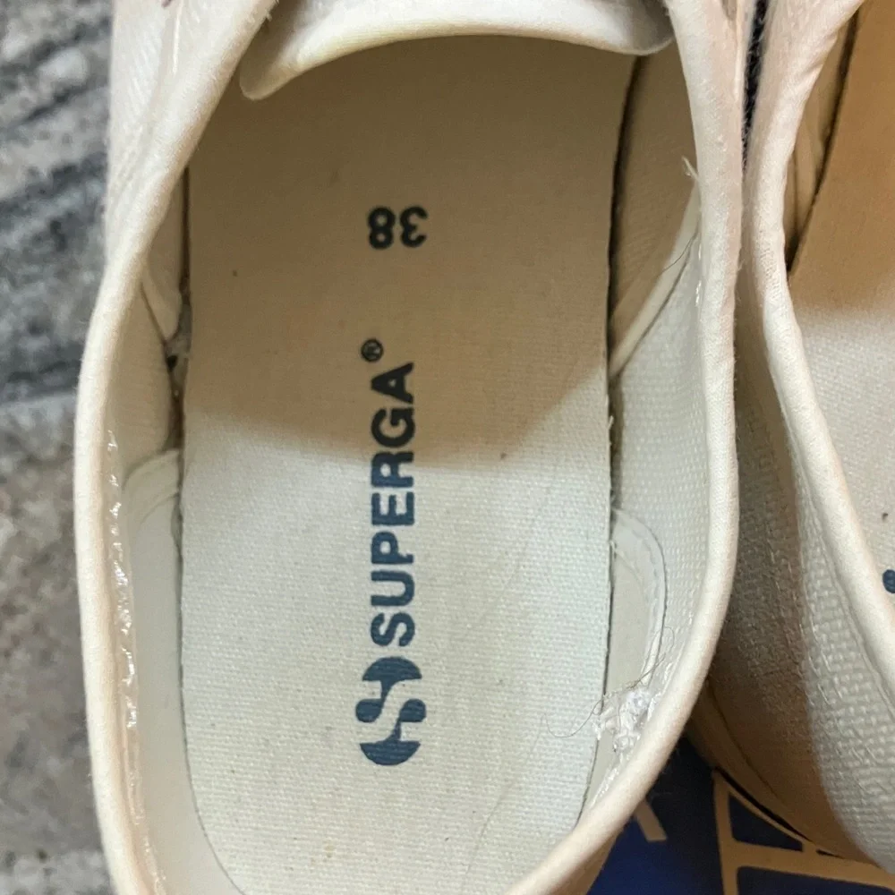 Superga White Platform Lace-Up Sneakers
